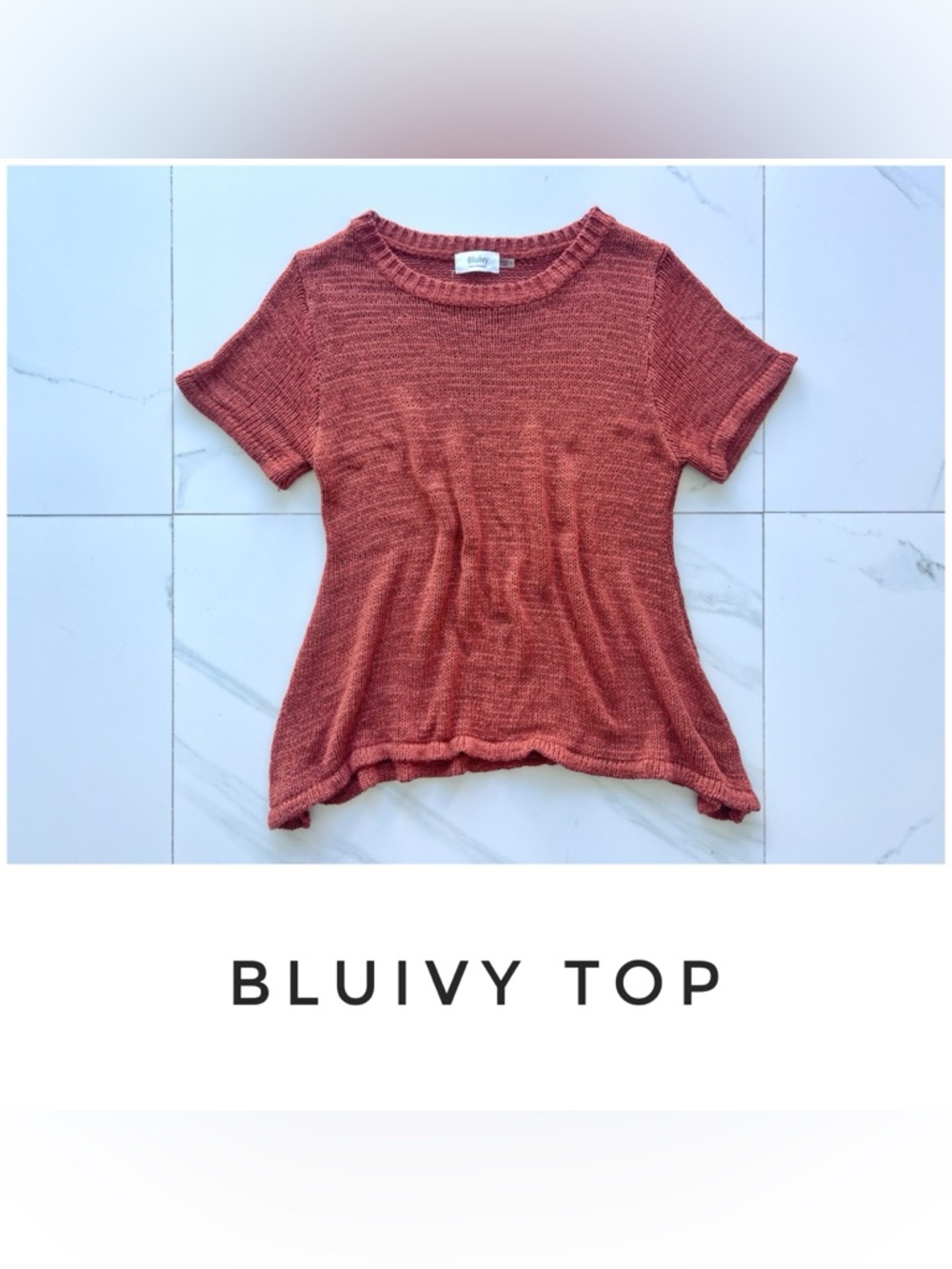 ❌Bluivy top size Small orange burnt knit crochet❌